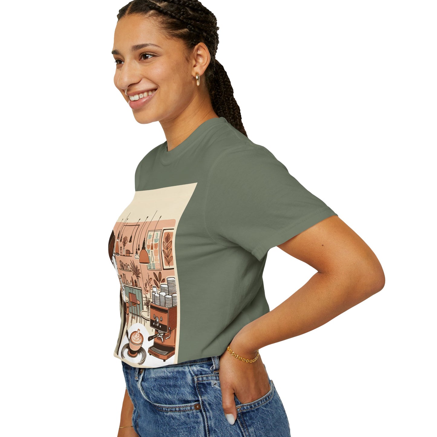 Cozy Cafe Unisex Garment-Dyed T-Shirt - Perfect for Coffee Lovers
