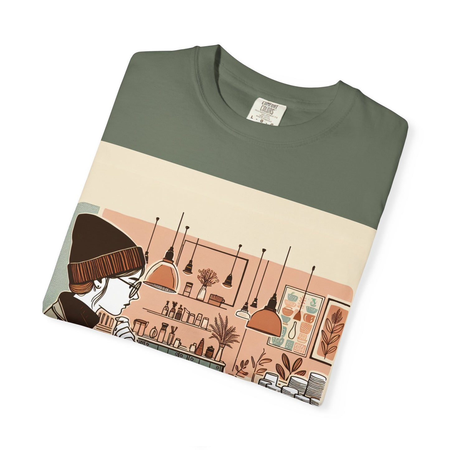 Cozy Cafe Unisex Garment-Dyed T-Shirt - Perfect for Coffee Lovers