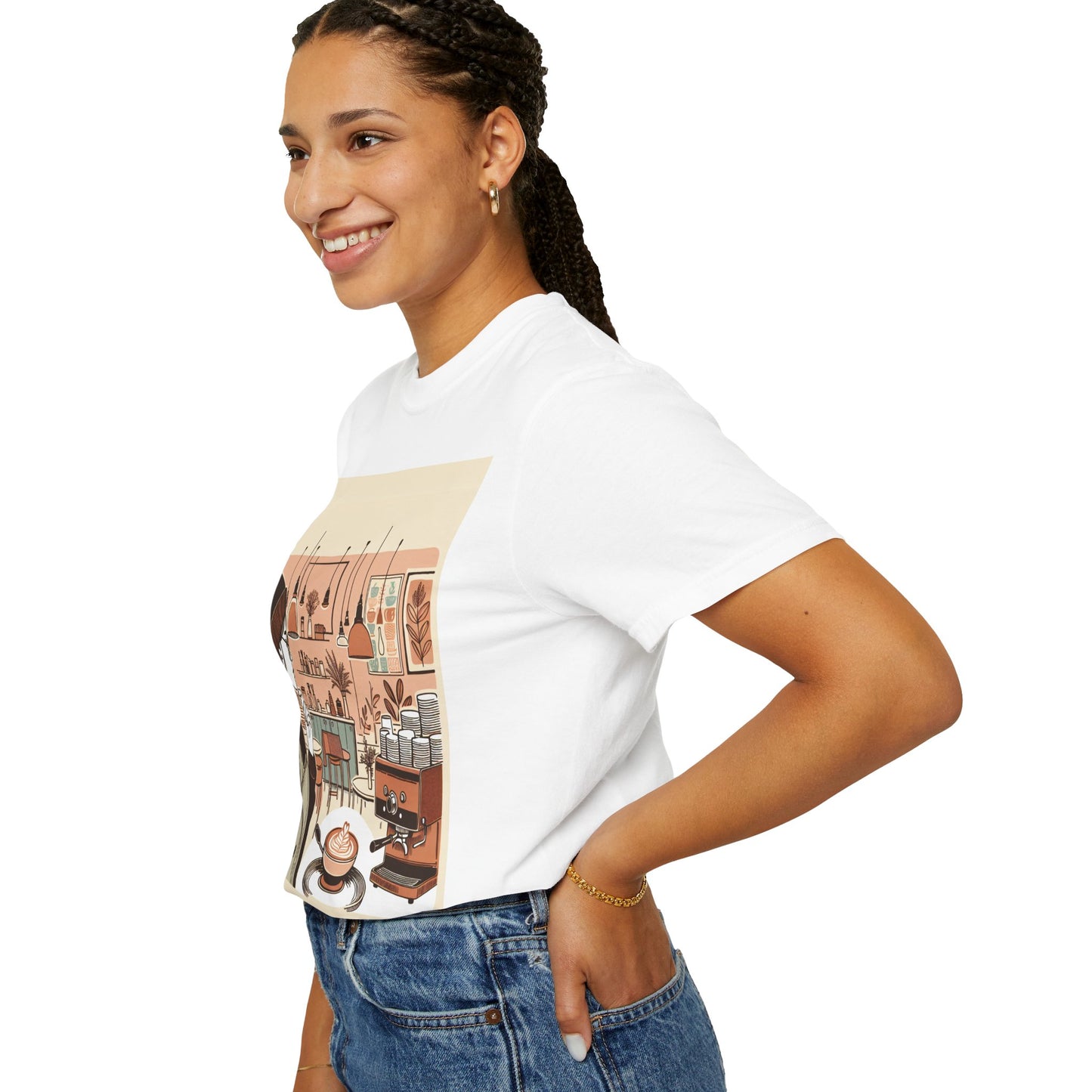 Cozy Cafe Unisex Garment-Dyed T-Shirt - Perfect for Coffee Lovers