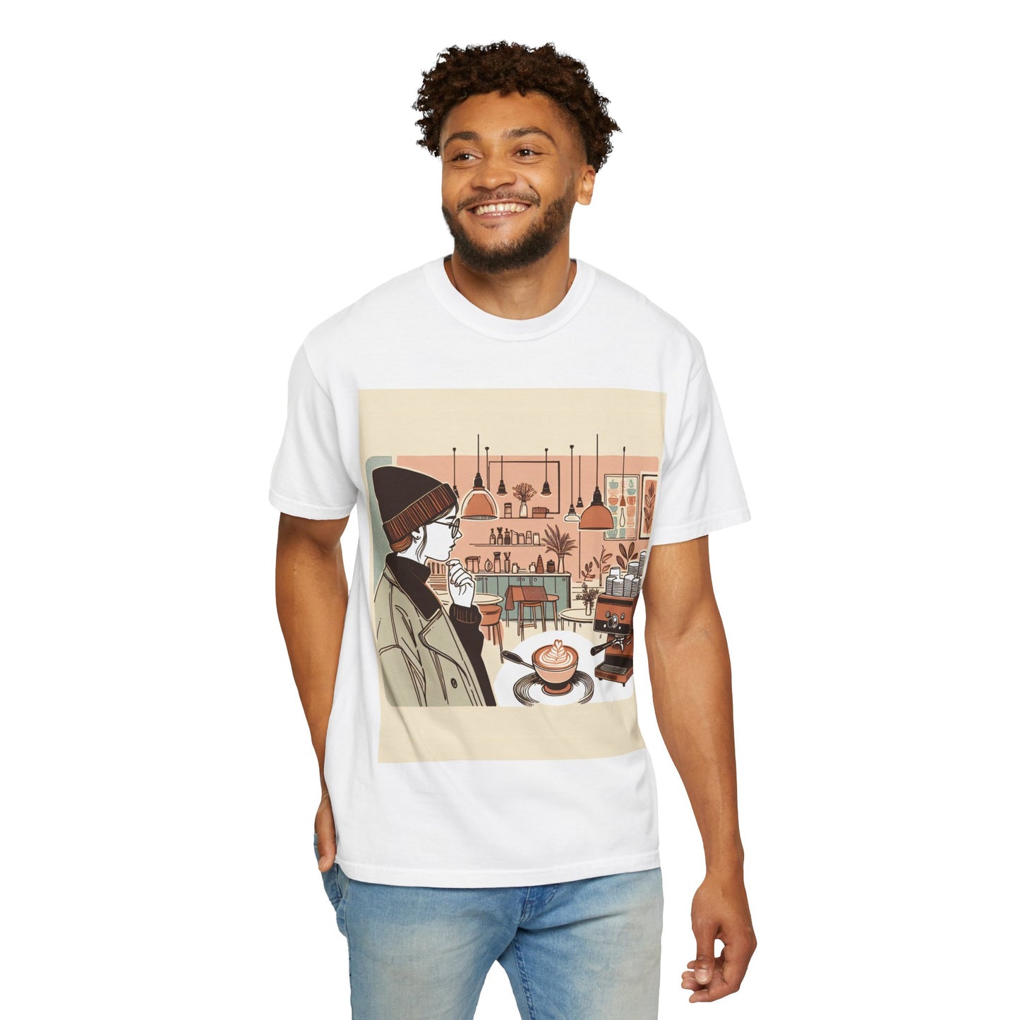 Cozy Cafe Unisex Garment-Dyed T-Shirt - Perfect for Coffee Lovers