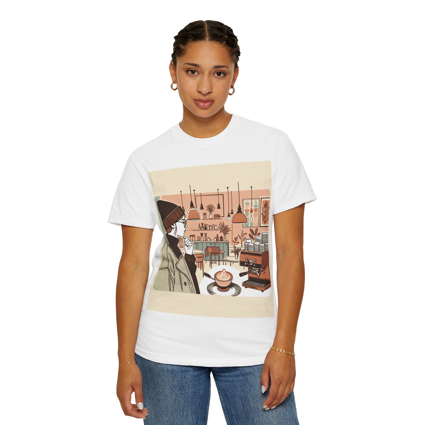 Cozy Cafe Unisex Garment-Dyed T-Shirt - Perfect for Coffee Lovers