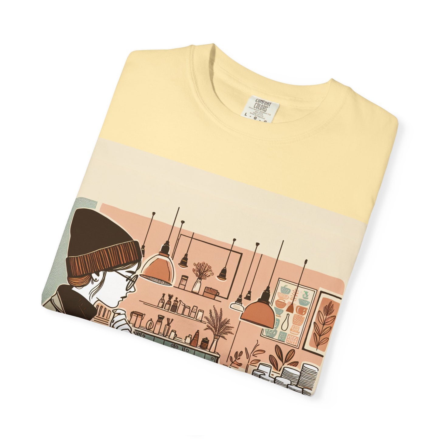 Cozy Cafe Unisex Garment-Dyed T-Shirt - Perfect for Coffee Lovers