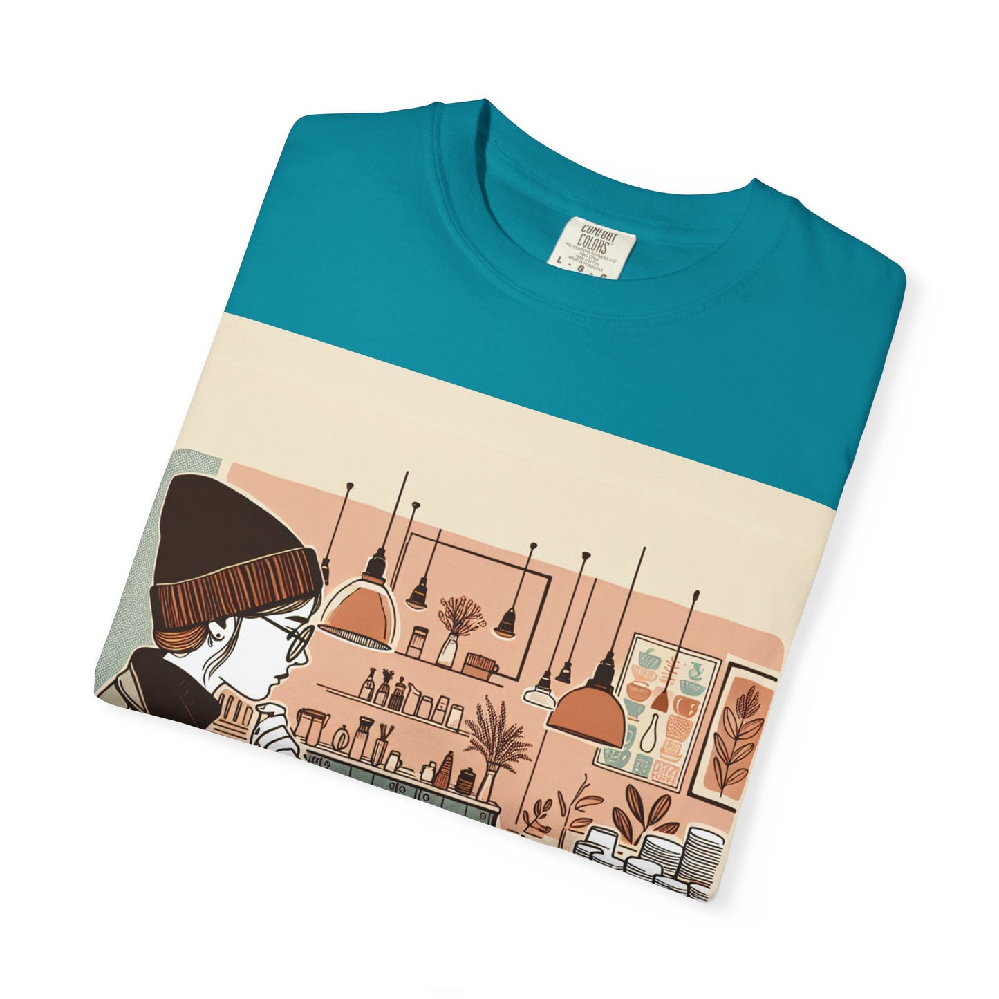 Cozy Cafe Unisex Garment-Dyed T-Shirt - Perfect for Coffee Lovers