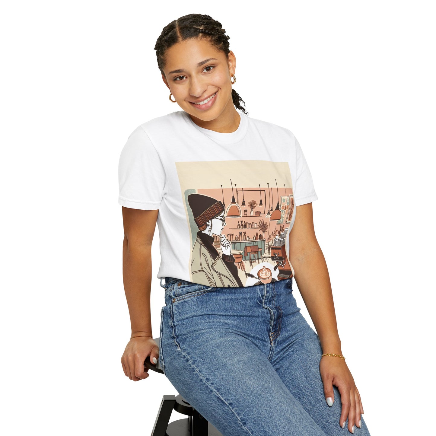 Cozy Cafe Unisex Garment-Dyed T-Shirt - Perfect for Coffee Lovers
