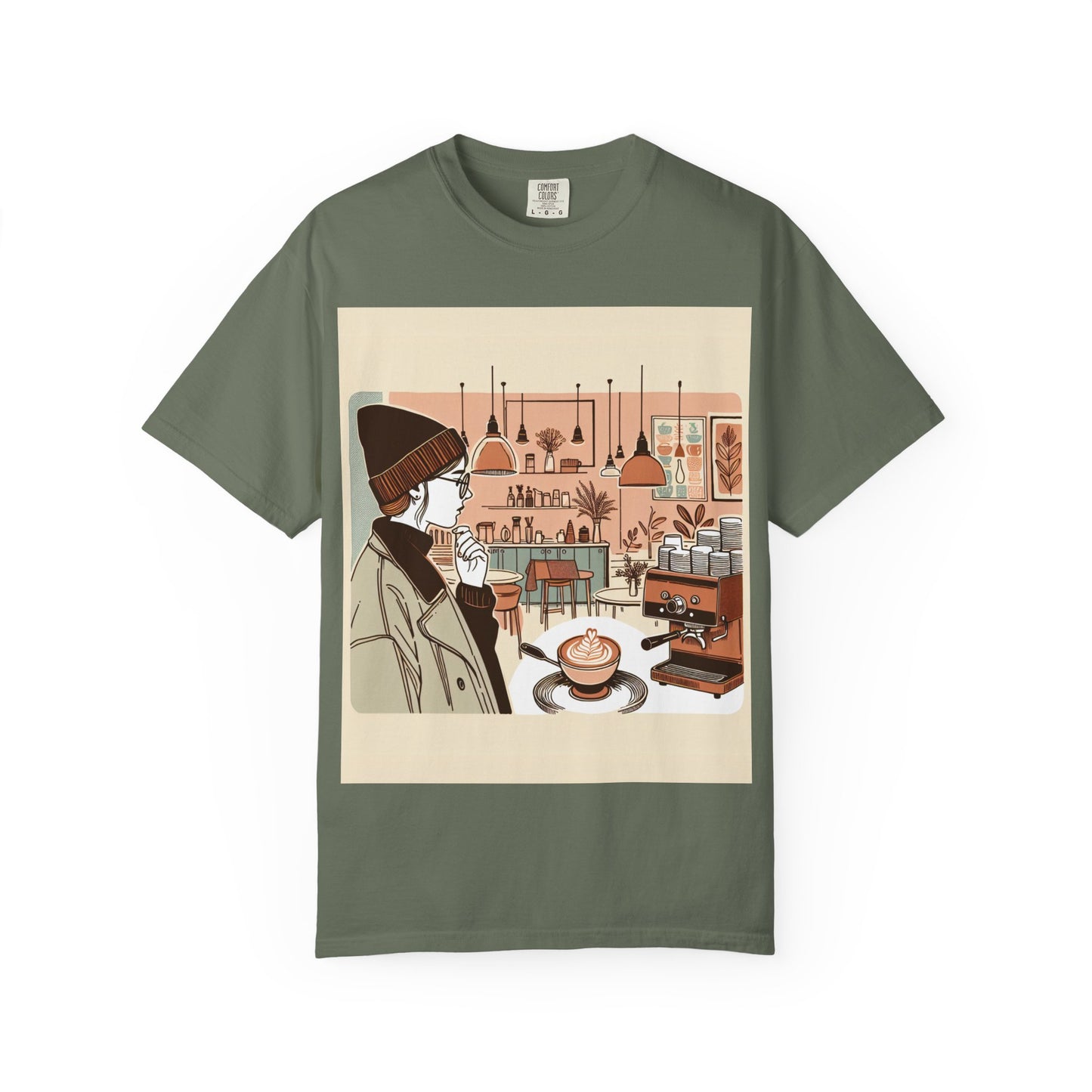 Cozy Cafe Unisex Garment-Dyed T-Shirt - Perfect for Coffee Lovers