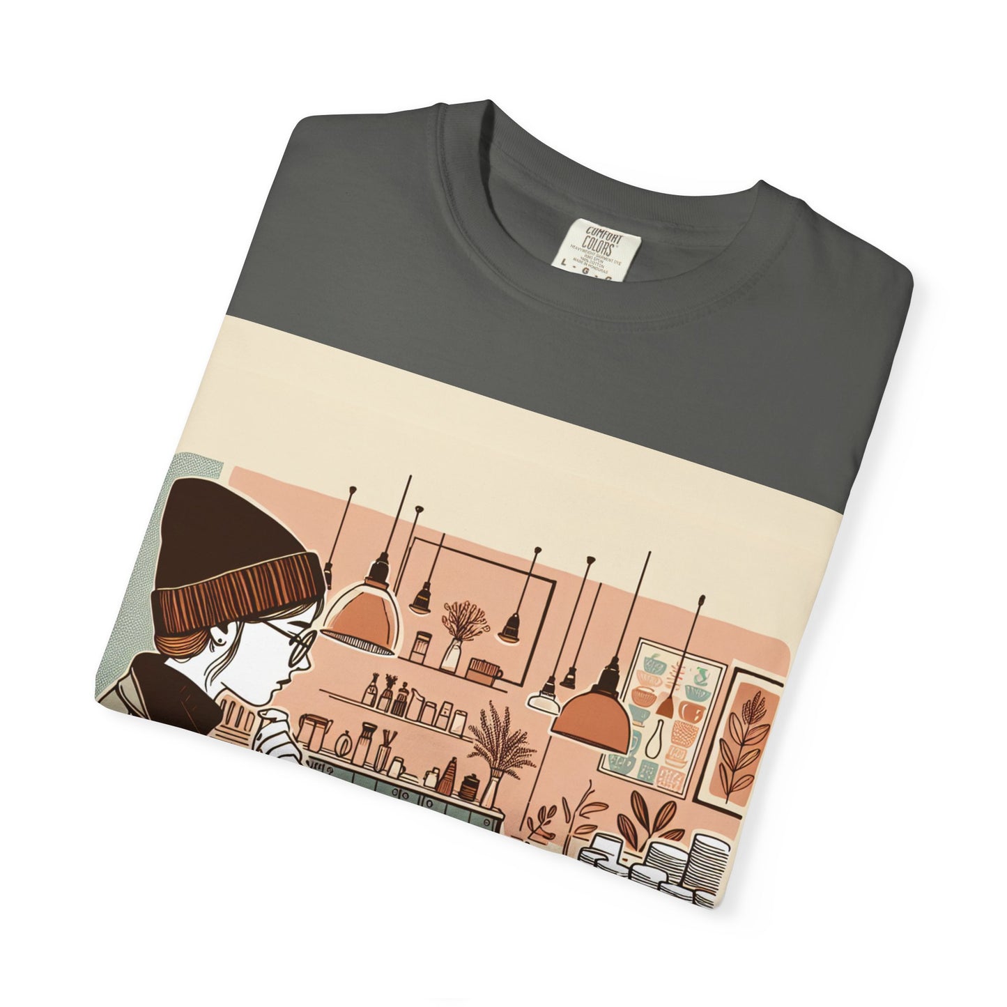 Cozy Cafe Unisex Garment-Dyed T-Shirt - Perfect for Coffee Lovers