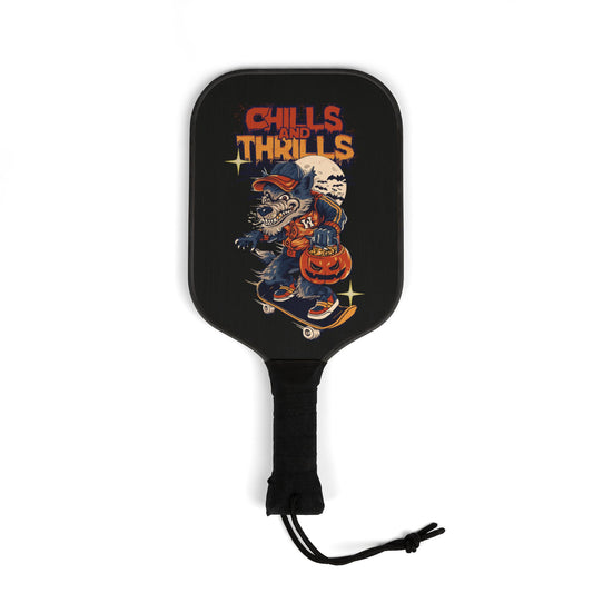 Halloween Pickleball Paddle Set - Chills and Thrills Design