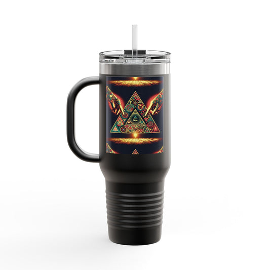illuminati Design - Colorful Geometric Insulated Travel Mug - 40oz