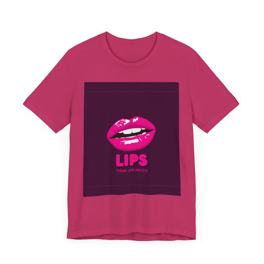 Trendy Unisex Tee - 'LIPS' Graphic T-Shirt for Bold Statements