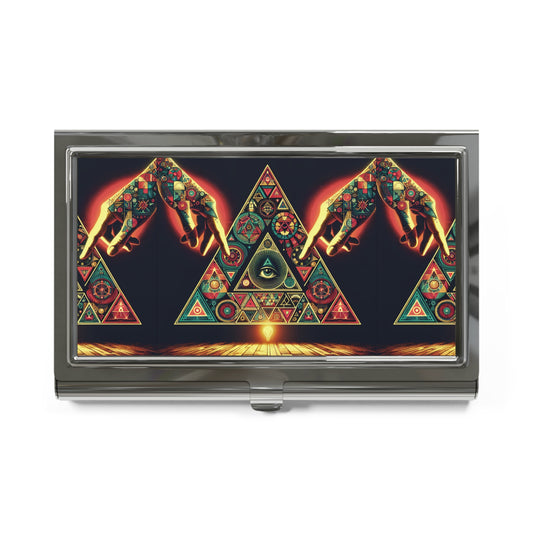 illuminati Class Artistic Business Card Holder - Unique Triangular Design for Professionals