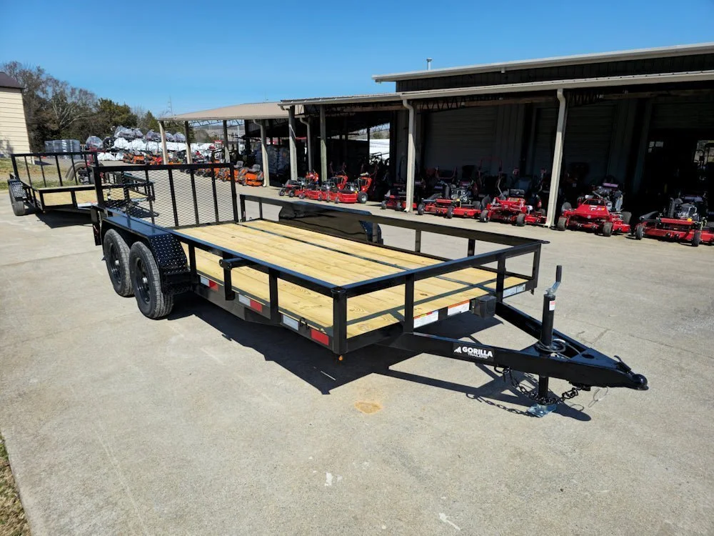 6 ft 4 in x 16 Utility Trailer Double Axle Dovetail with Gate Powder Coated (2) 3,500 lb Axles