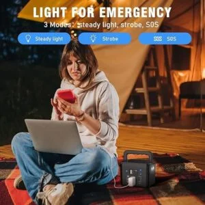 200W Portable Power Station, Powkey 120Wh/33,000mAh Power Bank with AC Outlet, 110V 6 Outputs solar Generator External Battery Pack with LED Light for Home Use and Outdoor Camping - Image 4