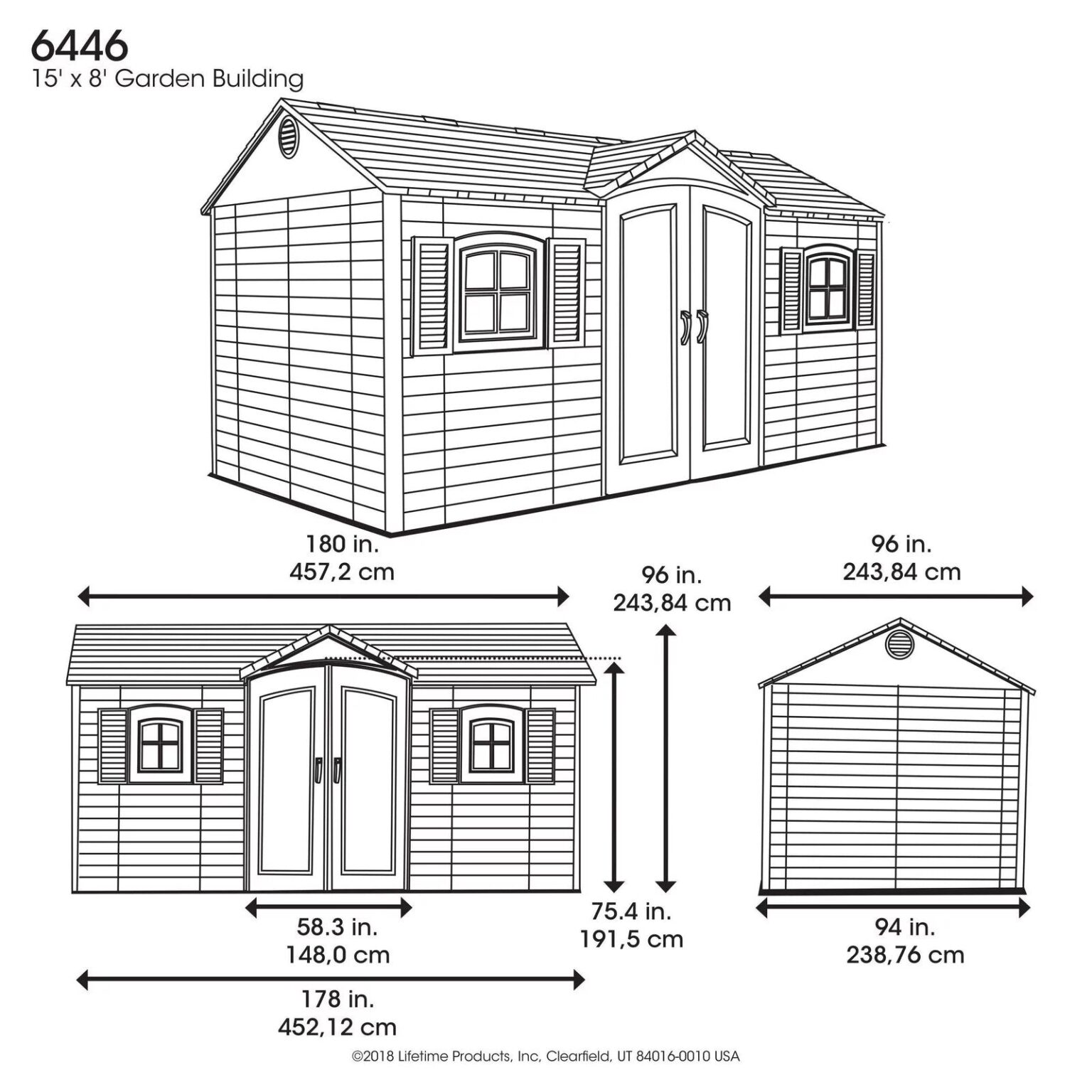 Lifetime 15 ft x 8 ft garden Shed - Image 2