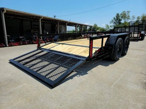 6’4″ x 14 Utility Trailer Powder Coated Dovetail (2) 3500 Axles 7k GVWR - Image 3