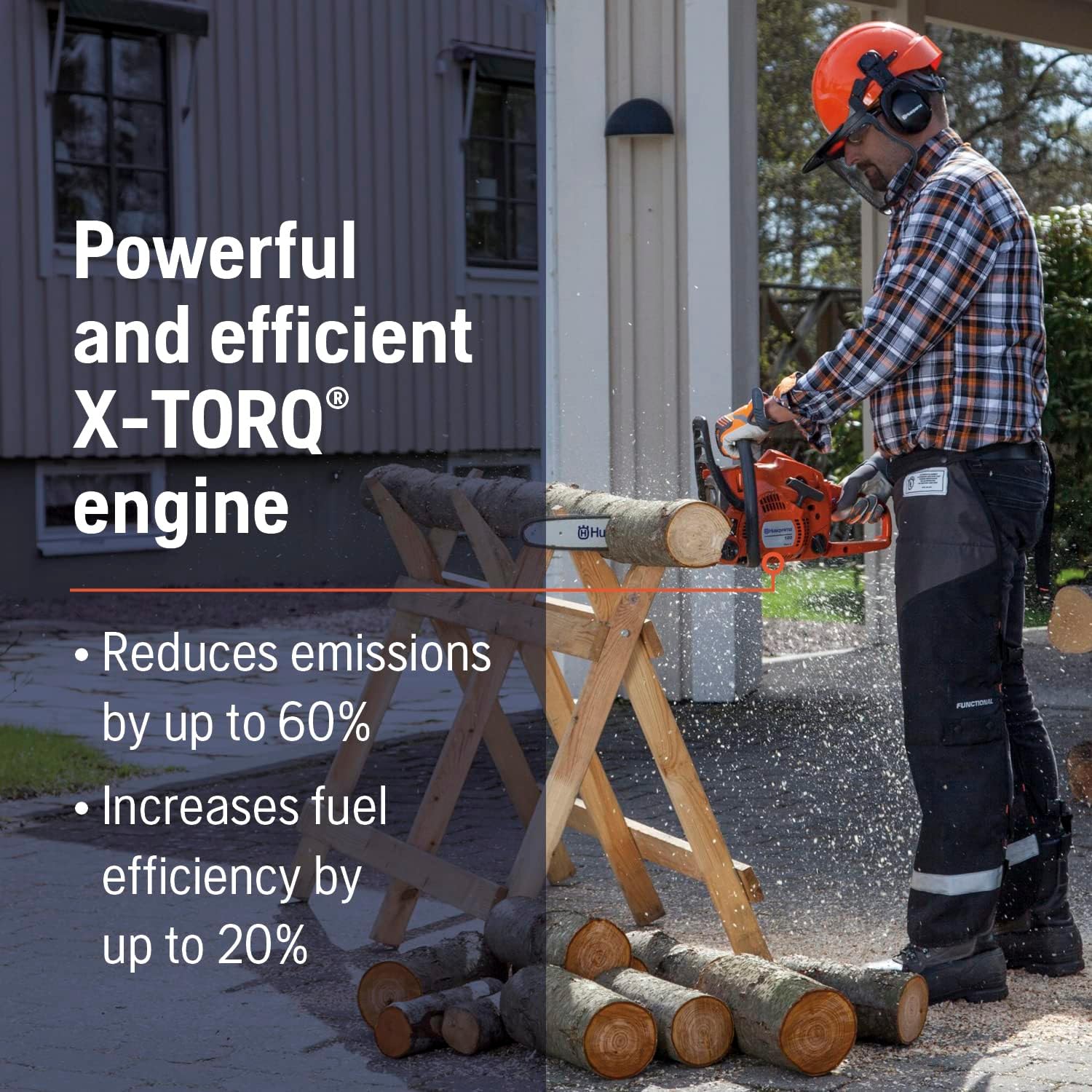 Husqvarna 135 Mark II Gas Powered Chainsaw, 38-cc 2.1-HP, 2-Cycle X-Torq Engine, 16 Inch Chainsaw with Automatic Oiler - Image 2