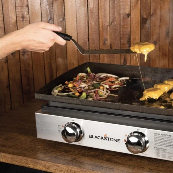 Blackstone 22″ Portable Tabletop Griddle – Dual Burner Flat Top Grill, 24,000 BTU Propane with Stainless Steel Faceplate & Rear Grease System - Image 3