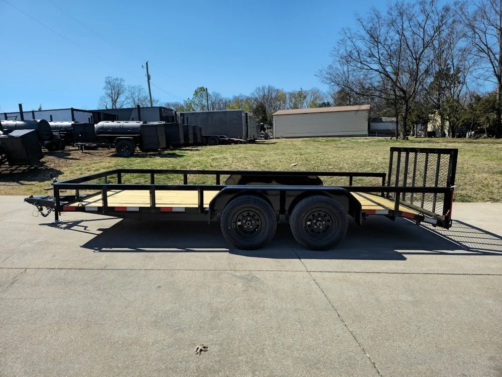 6’4″ x 16 Utility Trailer Double Axle Dovetail With Gate Powder Coated (2) 3500lb Axles - Image 5