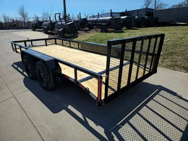 6’4″ x 16 Utility Trailer Double Axle Dovetail With Gate Powder Coated (2) 3500lb Axles - Image 4