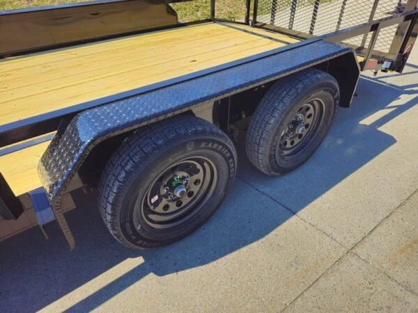 6’4″ x 16 Utility Trailer Double Axle Dovetail With Gate Powder Coated (2) 3500lb Axles - Image 2