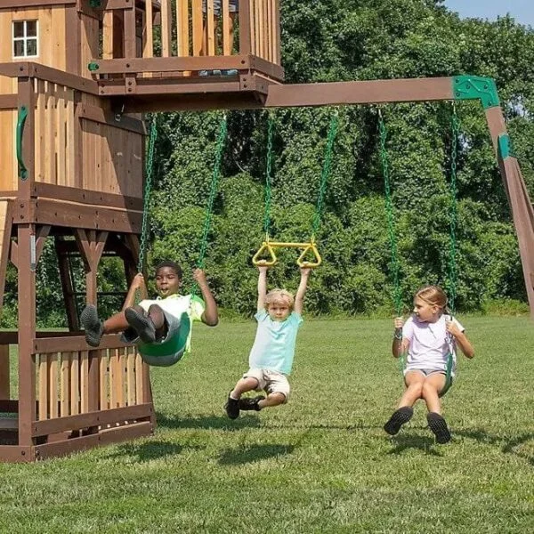 Backyard Discovery Skyfort II Cedar Swing Set/PlaySet - Image 4