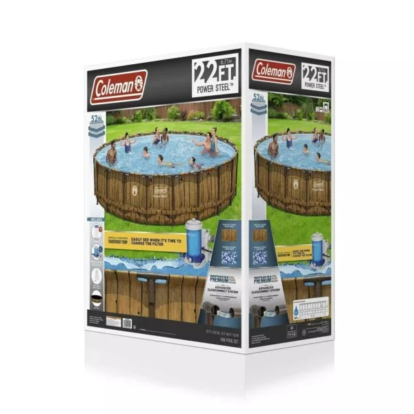 Coleman Power Steel 22′ x 52 Round Above Ground Pool Set - Image 2