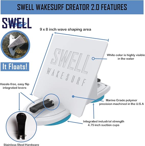 SWELL Wakesurf Creatorâ„¢ 2.0 Surfing Wavesurf Shaper - wave Generator - Wake Gate - Surf Gate - Floating - Durable - Image 3