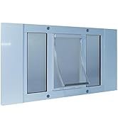 Ideal Pet Products Aluminum Sash Window Pet Door, Adjustable to Fit Window Widths from 33" to 38", Large 10-1/2” x 15” Flap Size