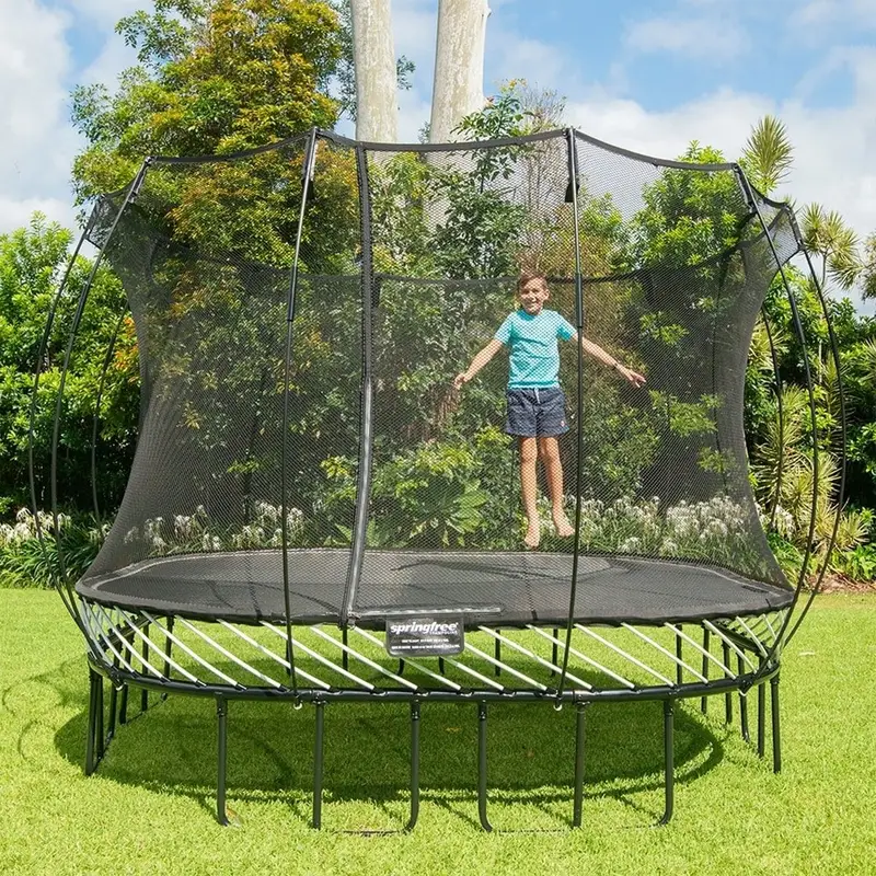 Springfree Kids 11 ft. Outdoor Large Square Trampoline with Enclosure - Image 3