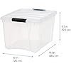 IRIS USA 40 QT Plastic Storage Box with Lid and Latches - 6 Pack - BPA-Free, See-Through Organizing Solution, Durable Nestable Stackable Containers, Secure Pull Handle - Clear - Image 3