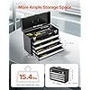 VEVOR Metal Tool Box, 20.5-inch, Portable Metal Tool Box with 4 Drawers, Small Tool Chest with EVA Liners, Ball Bearing Slide Drawers Locking & Powder Coated Finish, Multi-Function Tool Organizer - Image 2