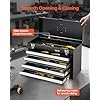 VEVOR Metal Tool Box, 20.5-inch, Portable Metal Tool Box with 4 Drawers, Small Tool Chest with EVA Liners, Ball Bearing Slide Drawers Locking & Powder Coated Finish, Multi-Function Tool Organizer - Image 5