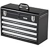 VEVOR Metal Tool Box, 20.5-inch, Portable Metal Tool Box with 4 Drawers, Small Tool Chest with EVA Liners, Ball Bearing Slide Drawers Locking & Powder Coated Finish, Multi-Function Tool Organizer