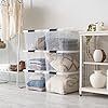 IRIS USA 40 QT Plastic Storage Box with Lid and Latches - 6 Pack - BPA-Free, See-Through Organizing Solution, Durable Nestable Stackable Containers, Secure Pull Handle - Clear - Image 5