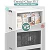 OlarHike 144QT Lockable Storage Bins with Lids - Folding Storage Cabinet with Doors and Wheels, Collapsible Plastic Box for Closets, Office, Stackable Organizer and Containers, Gifts, 3 Pack Cubes - Image 4