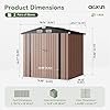 Aoxun 6.2x4 FT Shed Outdoor Storage Shed with Lockable Doors & Slooping Roof Metal Garden Tool Shed for Backyard, Patio, Poolside (Brown) - Image 5