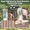 Aoxun 6.2x4 FT Shed Outdoor Storage Shed with Lockable Doors & Slooping Roof Metal Garden Tool Shed for Backyard, Patio, Poolside (Brown) - Image 2
