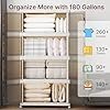 UAMFURI Stackable Storage Bins with Lids, 720QT Closet Organizers and Storage with Doors and Wheels, Extra Large Storage Cabinet, Collapsible Plastic Drawers for Bedroom Dorm Office Garage - Image 5