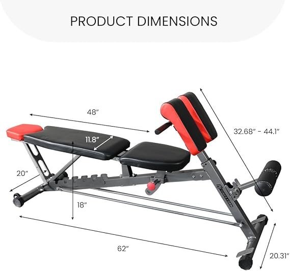 Finer Form Multi-Functional FID Weight Bench for Full All-in-One Body Workout – Hyper Back Extension, Roman Chair, Adjustable Ab Sit up Bench, Incline Decline Bench, Flat Bench - Image 2