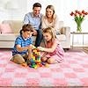 Area Rugs for Living Room Bedroom 9x12, Ultra Fluffy Shag Checkered Rug Modern Washable Carpet Soft Shaggy Non Slip Indoor Plush Fuzzy Rugs for Bedroom Dorm Office Home Aesthetic Decor, Pink and White - Image 3