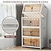UAMFURI Stackable Storage Bins with Lids, 720QT Closet Organizers and Storage with Doors and Wheels, Extra Large Storage Cabinet, Collapsible Plastic Drawers for Bedroom Dorm Office Garage - Image 2