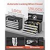 VEVOR Metal Tool Box, 20.5-inch, Portable Metal Tool Box with 4 Drawers, Small Tool Chest with EVA Liners, Ball Bearing Slide Drawers Locking & Powder Coated Finish, Multi-Function Tool Organizer - Image 4