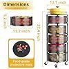 SNTD Fruit and Vegetable Basket Bowls for Kitchen with Metal Top Lid, 5 Tier Rotating Storage Rack Cart for Potato Onion Bread Banana, Wire Basket Organizer on Wheels, Large, Black - Image 5