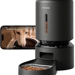 PETLIBRO Automatic Cat Feeder with Camera, 1080P HD Video with Night Vision, 5G WiFi Pet Feeder with 2-Way Audio, Low Food & Blockage Sensor, Motion & Sound Alerts for Cat & Dog Single Tray
