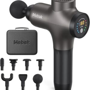 Mebak 3 Massage Gun, Massage Gun Deep Tissue for Athletes, Professional Muscle Percussion Massager, Massager for Shoulder Leg Back Body Pain Relief, Quiet Portable Sport Tool, Gifts for Him