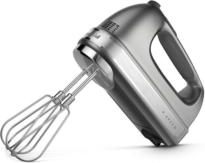 KitchenAid 9-Speed Digital Hand Mixer with Turbo Beater II Accessories and Pro Whisk - Contour Silver - Image 4