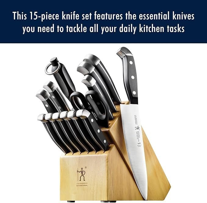 HENCKELS Statement Premium Quality 15-Piece Set with Block, Natural, Razor-Sharp, German Engineered Informed by 100+ Years of Mastery, Lightweight and Strong, Dishwasher Safe - Image 5