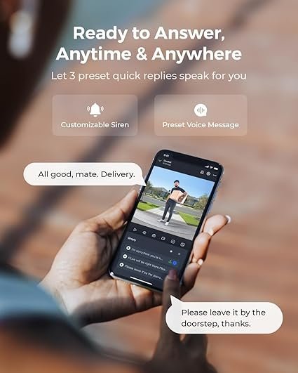 REOLINK 2K Battery Video Doorbell Camera, 150°x150° Head-to-Toe View, 2.4/5 GHz WiFi, Local Storage, No Monthly Fee, Two-Way Talk, Person/Vehicle/Package Detection(Chime not Included) - Image 2
