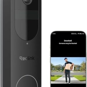 REOLINK 2K Battery Video Doorbell Camera, 150°x150° Head-to-Toe View, 2.4/5 GHz WiFi, Local Storage, No Monthly Fee, Two-Way Talk, Person/Vehicle/Package Detection(Chime not Included)