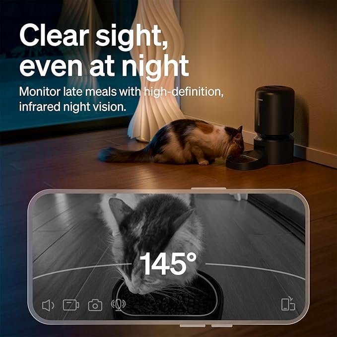 PETLIBRO Automatic Cat Feeder with Camera, 1080P HD Video with Night Vision, 5G WiFi Pet Feeder with 2-Way Audio, Low Food & Blockage Sensor, Motion & Sound Alerts for Cat & Dog Single Tray - Image 3