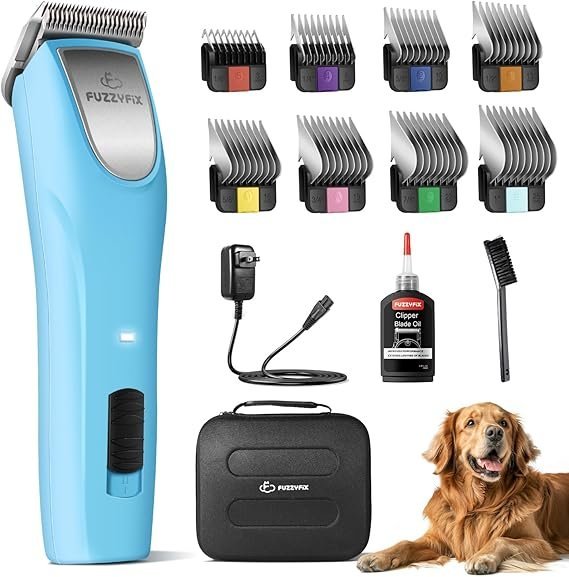 Professional Dog Clippers for Grooming - 2 Speed for Thick Curly Matted Coats, Low Noise Cordless Pet Hair Trimmer with Detachable A5 Blade & Metal Guide Combs Kit for Horse Animal Breeds - Image 4